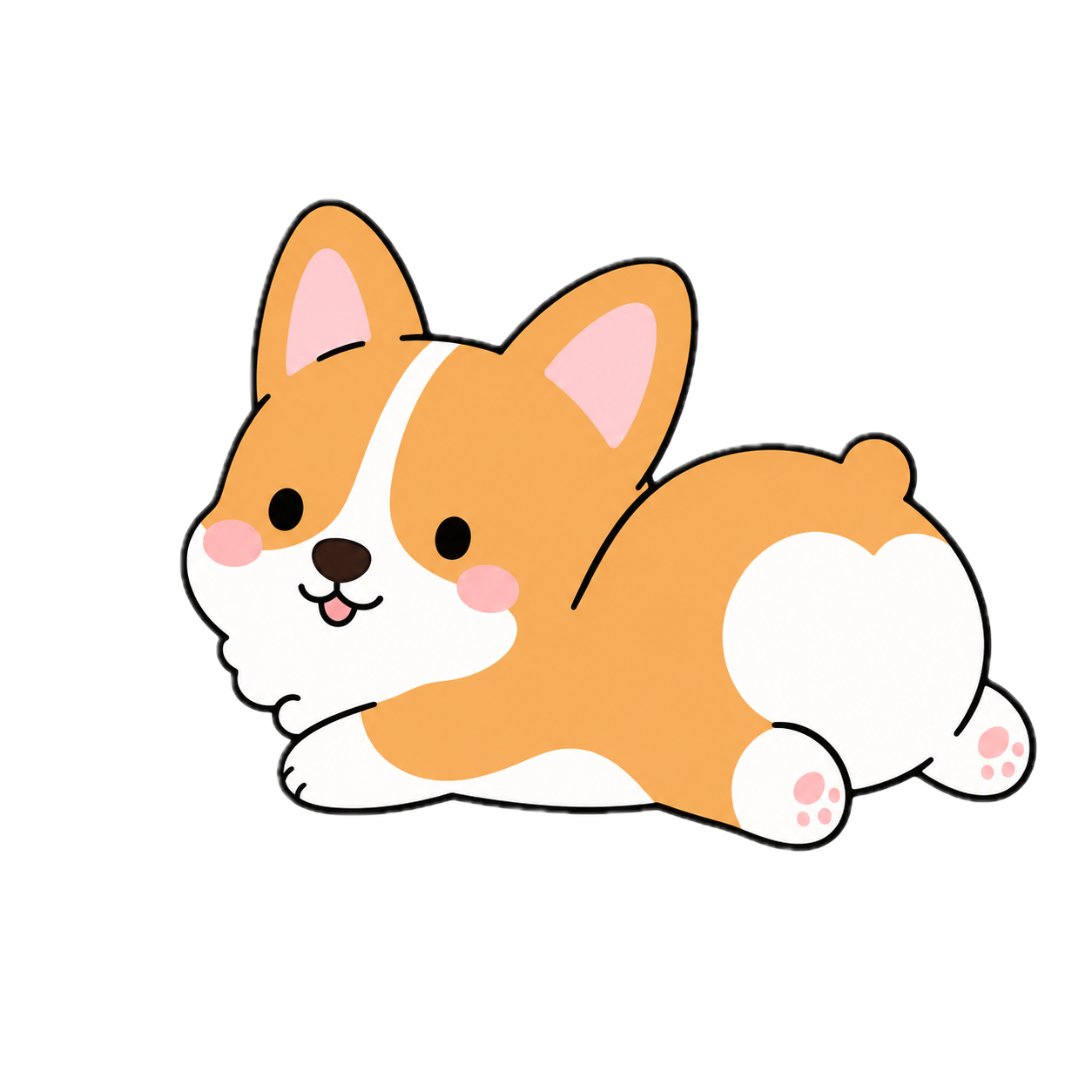 Kawaii corgi illustration